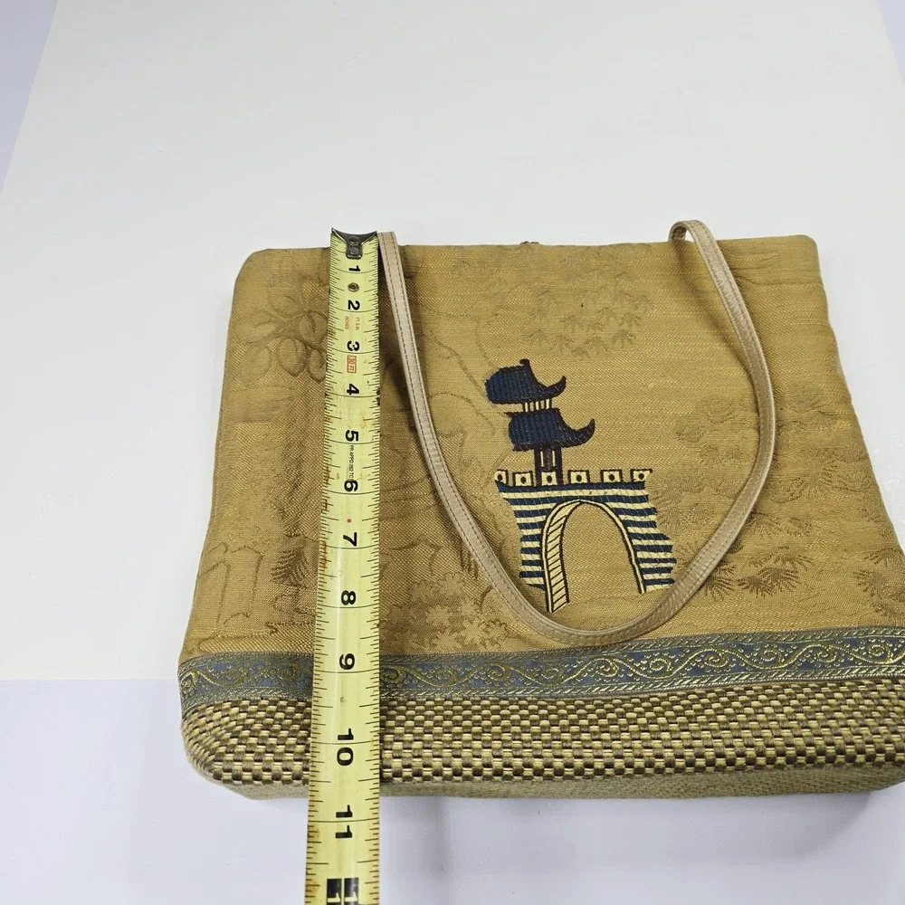Dorit‎ Collection Tote Bag Womens Large Embroidered Beaded Asian Art Purse USA
